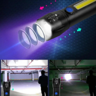 Metalowa latarka ręczna LED COB ZOOM T6 USB LIGHT ZOOM