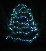 Lampki świąteczne zewnętrzne/ wewnętrzne 100 LED zimna biel - 220V - 10,1m